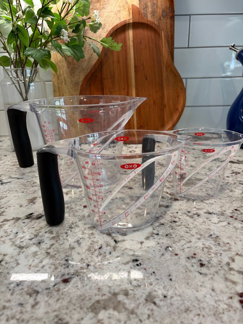 OXO Good Grips 3-Piece Angled Measuring Cups 1, 2 & 4 Cup Used